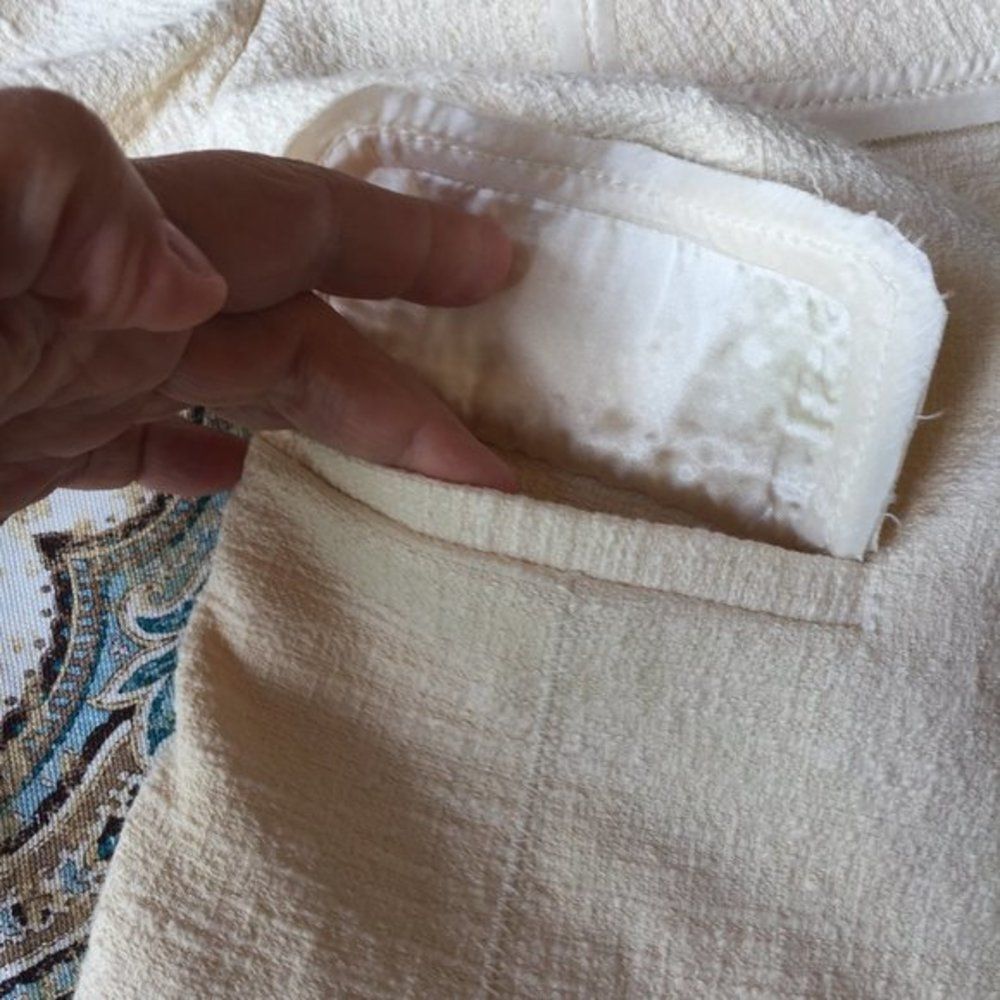 Banana Republic Cropped Jacket Cream Cotton Rayon Raw Edge Double Breasted 0 - Picture 4 of 8